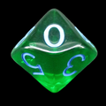Role 4 Initiative Translucent Dark Green & Light Blue D10 Dice