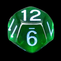Role 4 Initiative Translucent Dark Green & Light Blue D12 Dice