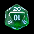 Role 4 Initiative Translucent Dark Green & Light Blue D20 Dice