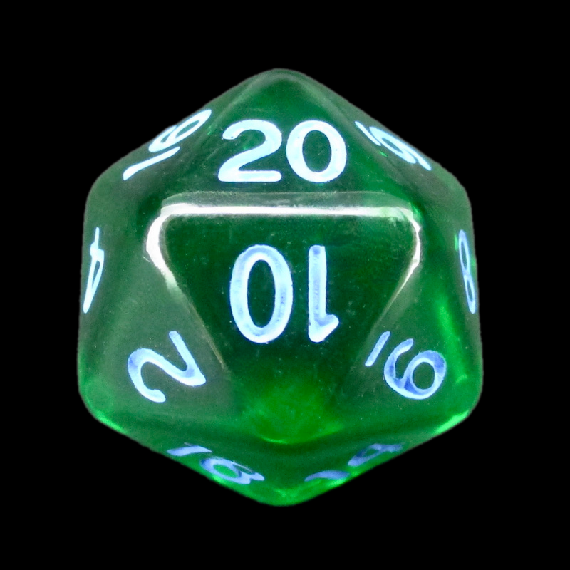 Role 4 Initiative Translucent Dark Green & Light Blue D20 Dice