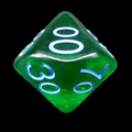 Role 4 Initiative Translucent Dark Green & Light Blue Percentile Dice