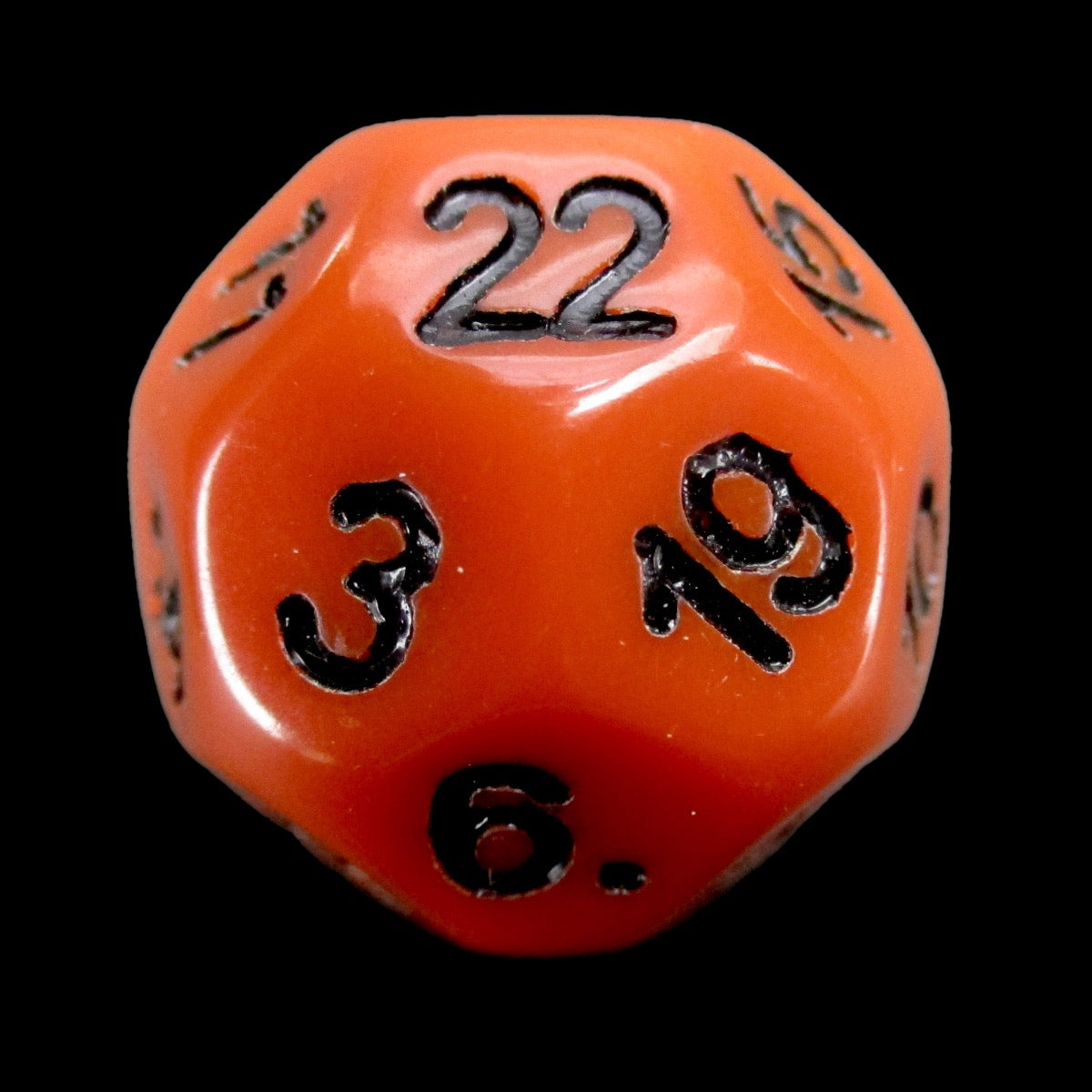 Impact Opaque Orange & Black D22 Dice - Discontinued