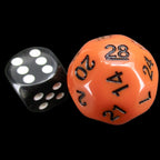 Impact Opaque Orange &amp; Black D28 Dice - Discontinued