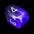 Role 4 Initiative Translucent Dark Blue & Yellow Arch D4 Dice