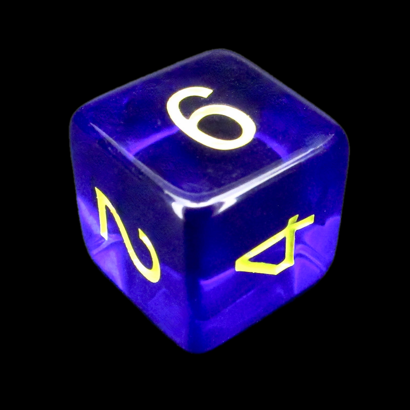 Role 4 Initiative Translucent Dark Blue & Yellow D6 Dice