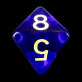 Role 4 Initiative Translucent Dark Blue & Yellow D8 Dice
