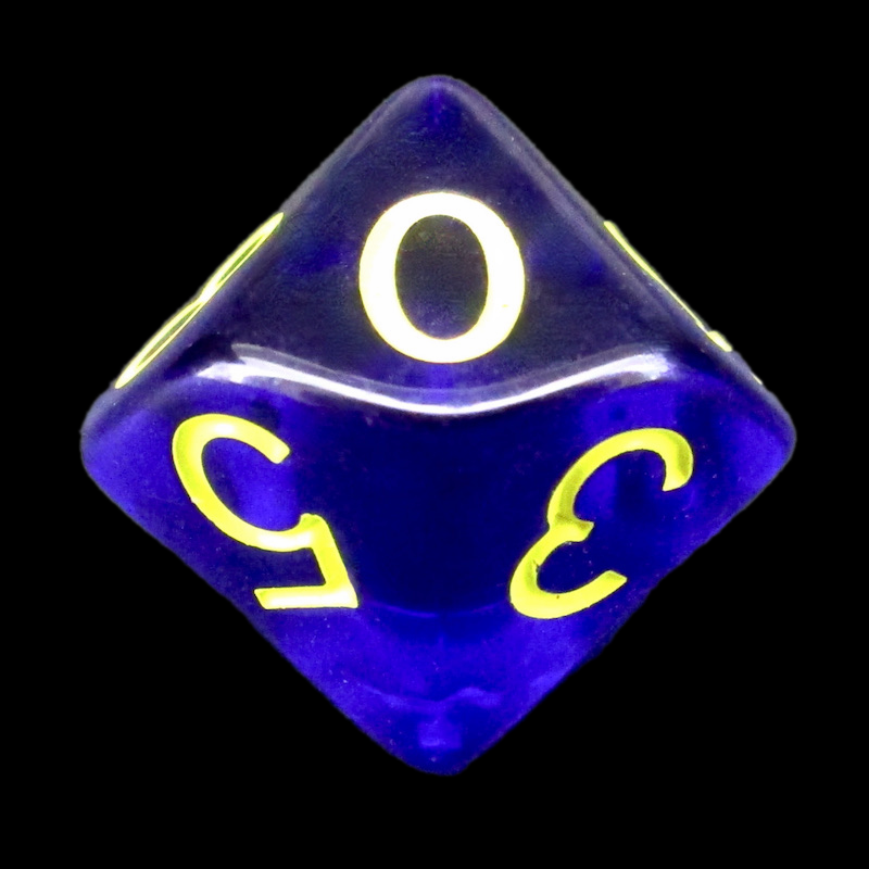 Role 4 Initiative Translucent Dark Blue & Yellow D10 Dice