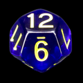 Role 4 Initiative Translucent Dark Blue & Yellow D12 Dice