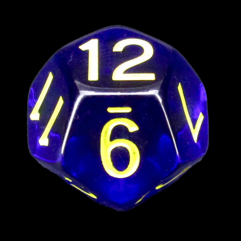 Role 4 Initiative Translucent Dark Blue & Yellow D12 Dice