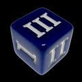 Impact Opaque Indigo Blue & White D3 Dice