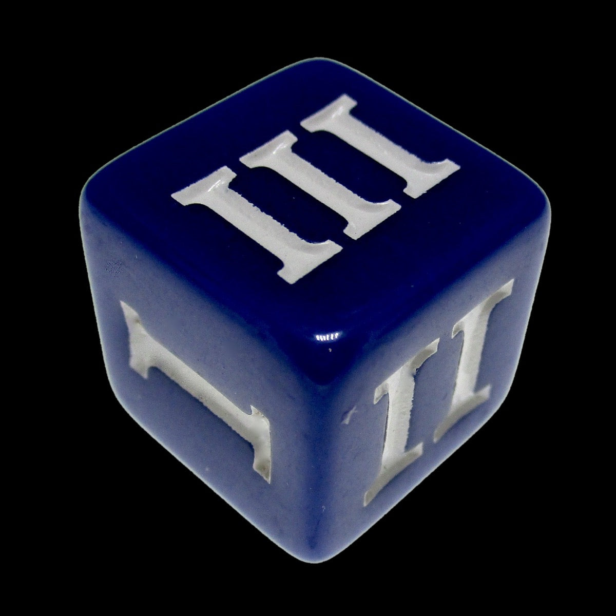 Impact Opaque Indigo Blue & White D3 Dice