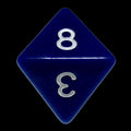 Impact Opaque Indigo Blue & White D8 Dice