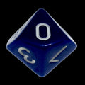 Impact Opaque Indigo Blue & White D10 Dice