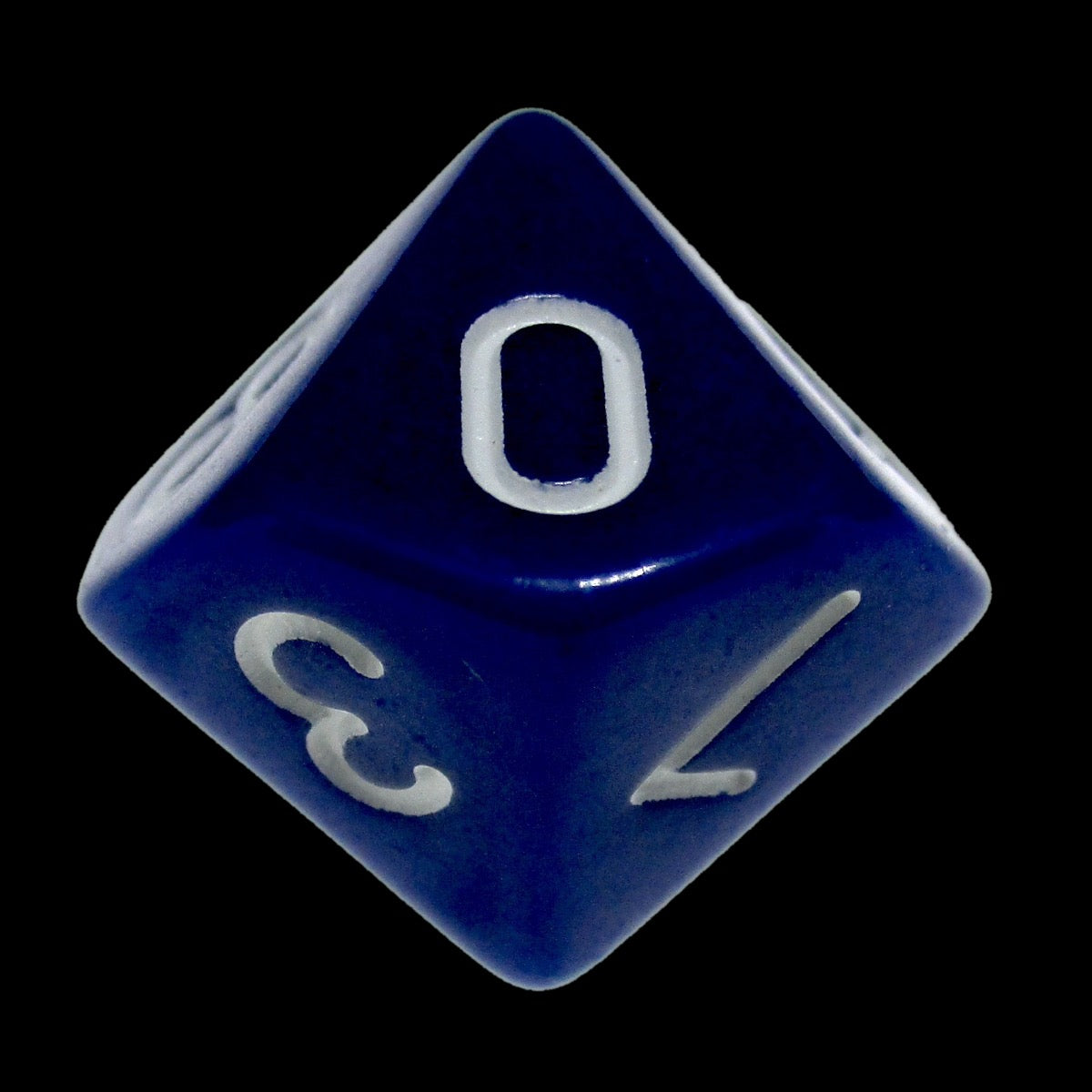 Impact Opaque Indigo Blue & White D10 Dice