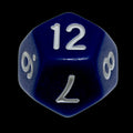 Impact Opaque Indigo Blue & White D12 Dice