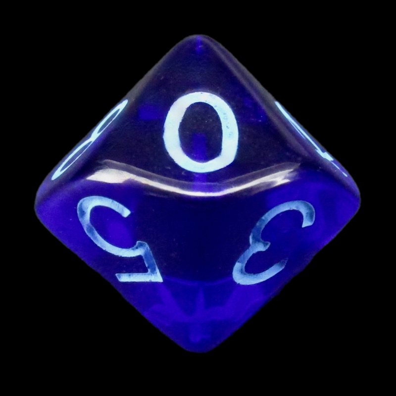 Role 4 Initiative Translucent Dark Blue & Light Blue D10 Dice