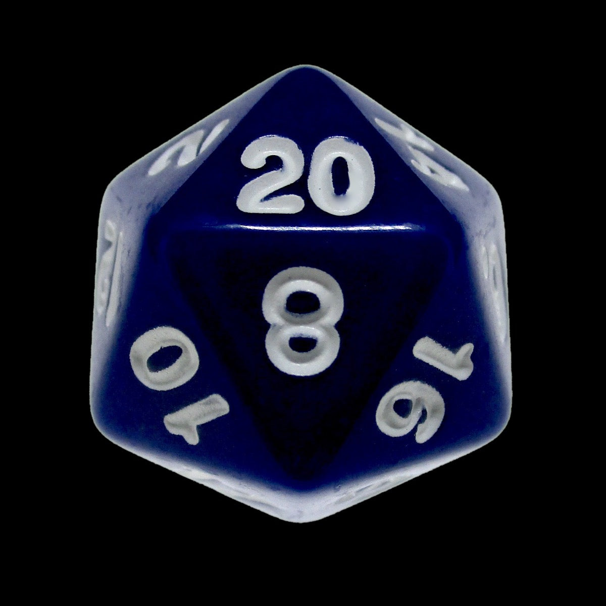 Impact Opaque Indigo Blue & White D20 Dice
