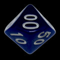 Impact Opaque Indigo Blue & White Percentile Dice