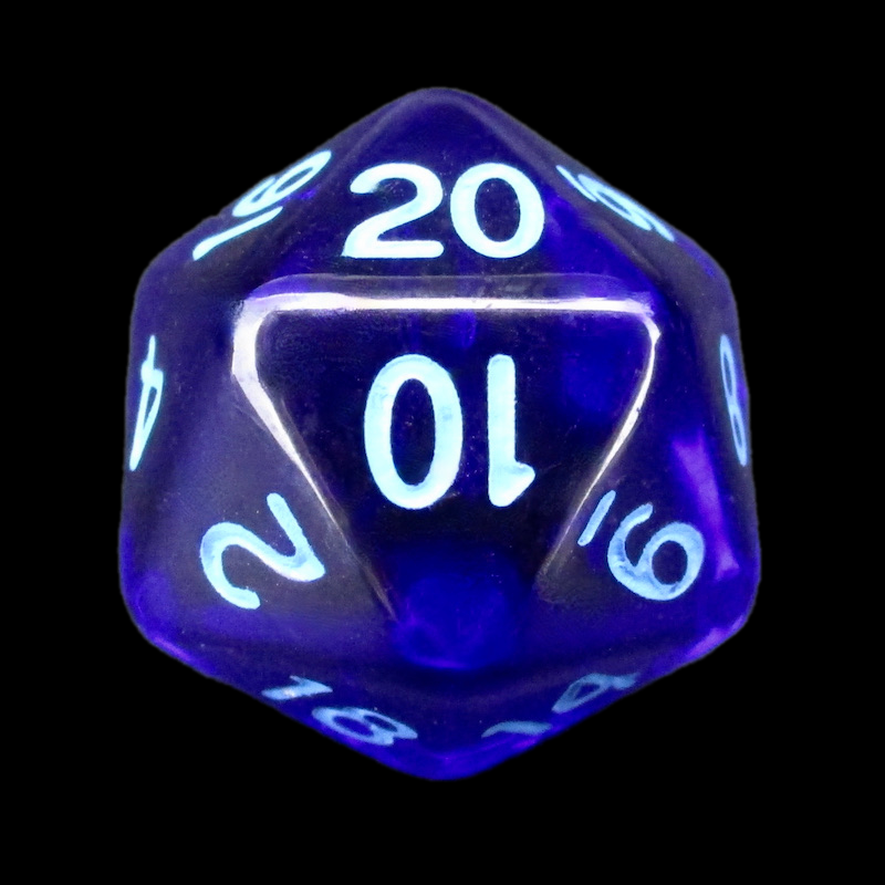 Role 4 Initiative Translucent Dark Blue & Light Blue D20 Dice