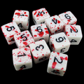 TDSO Splatter - Red Blood 12 x D6 16mm Dice Set