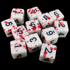 TDSO Splatter - Red Blood 12 x D6 16mm Dice Set
