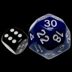 Impact Opaque Indigo Blue & White D30 Dice