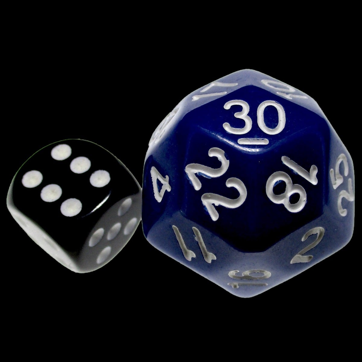 Impact Opaque Indigo Blue & White D30 Dice