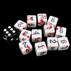 TDSO Splatter - Red Blood 12 x D6 12mm Dice Set