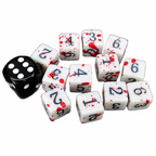 TDSO Splatter - Red Blood 12 x D6 12mm Dice Set