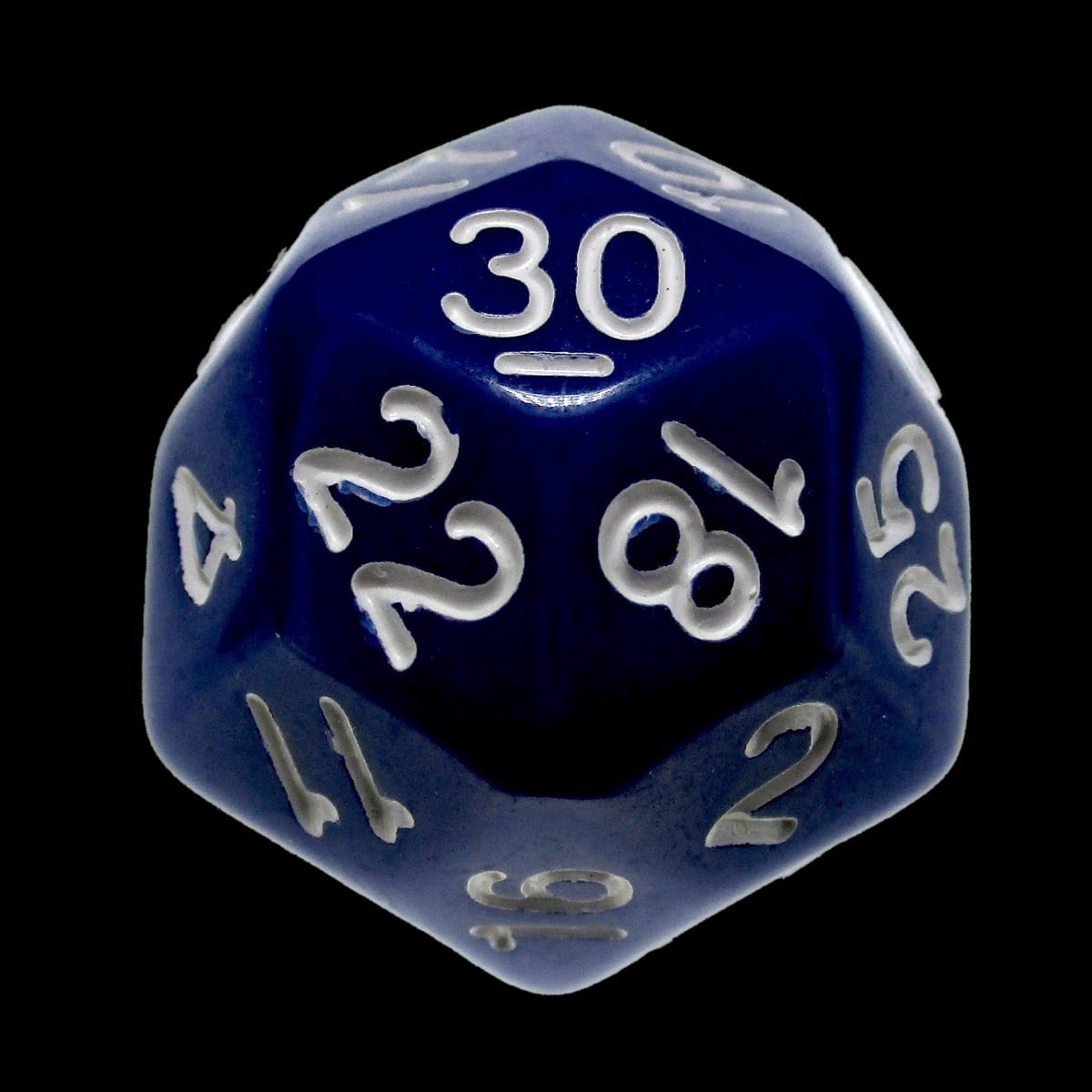 Impact Opaque Indigo Blue & White D30 Dice