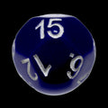 Impact Opaque Purple & White D15 Dice