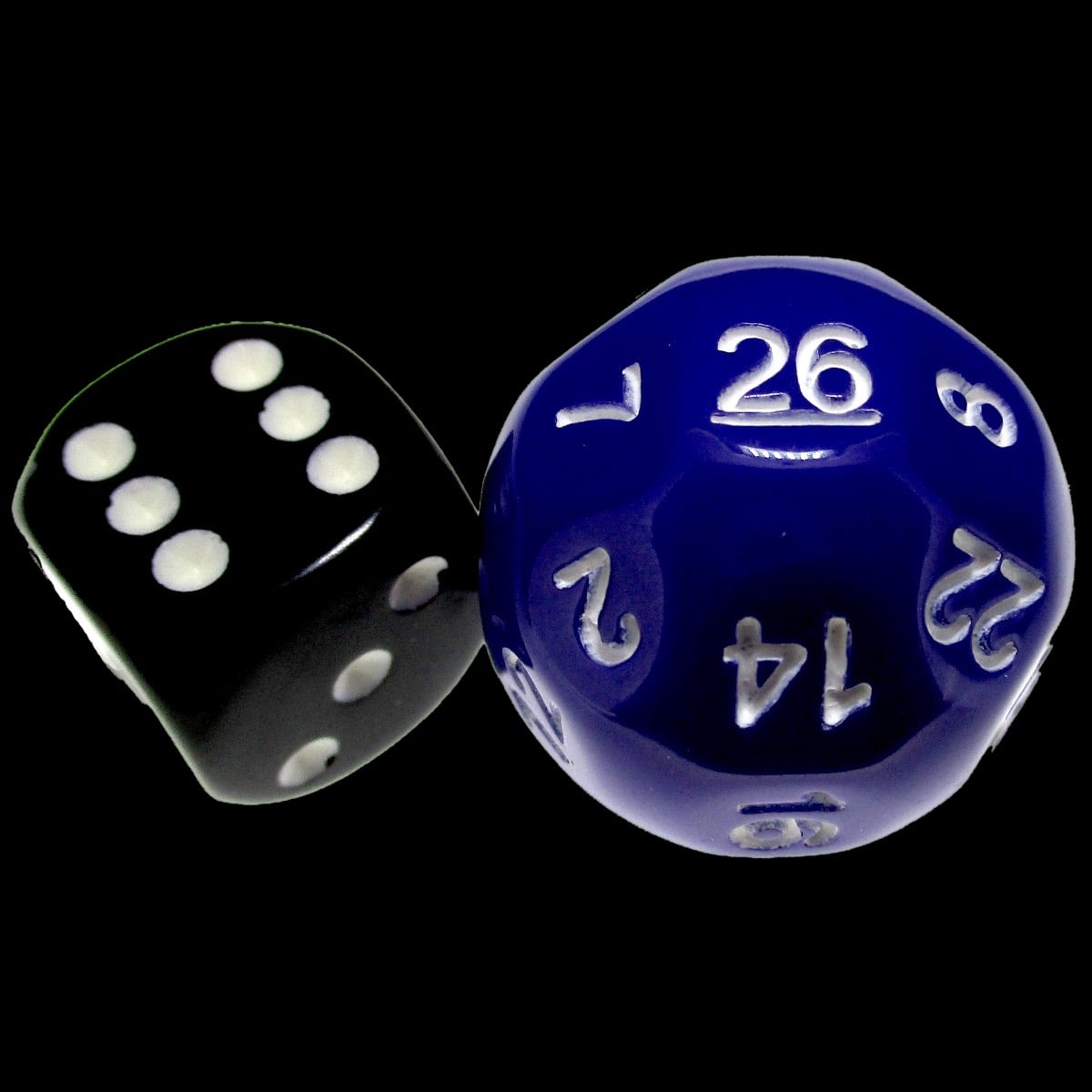 Impact Opaque Purple & White D26 Dice