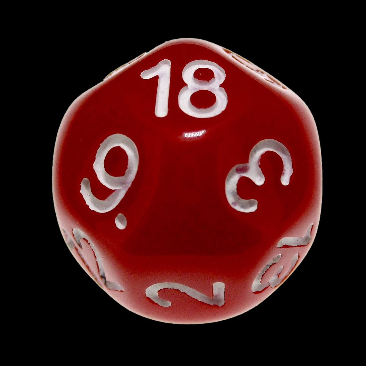 Impact Opaque Red & White D18 Dice