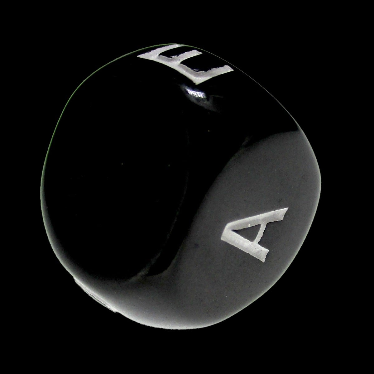 HALF PRICE CLEARANCE Impact Opaque Black & White D5 Vowels Dice - SECONDS