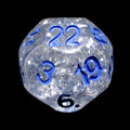 Impact Silver Glitter & Blue D22 Dice - Discontinued