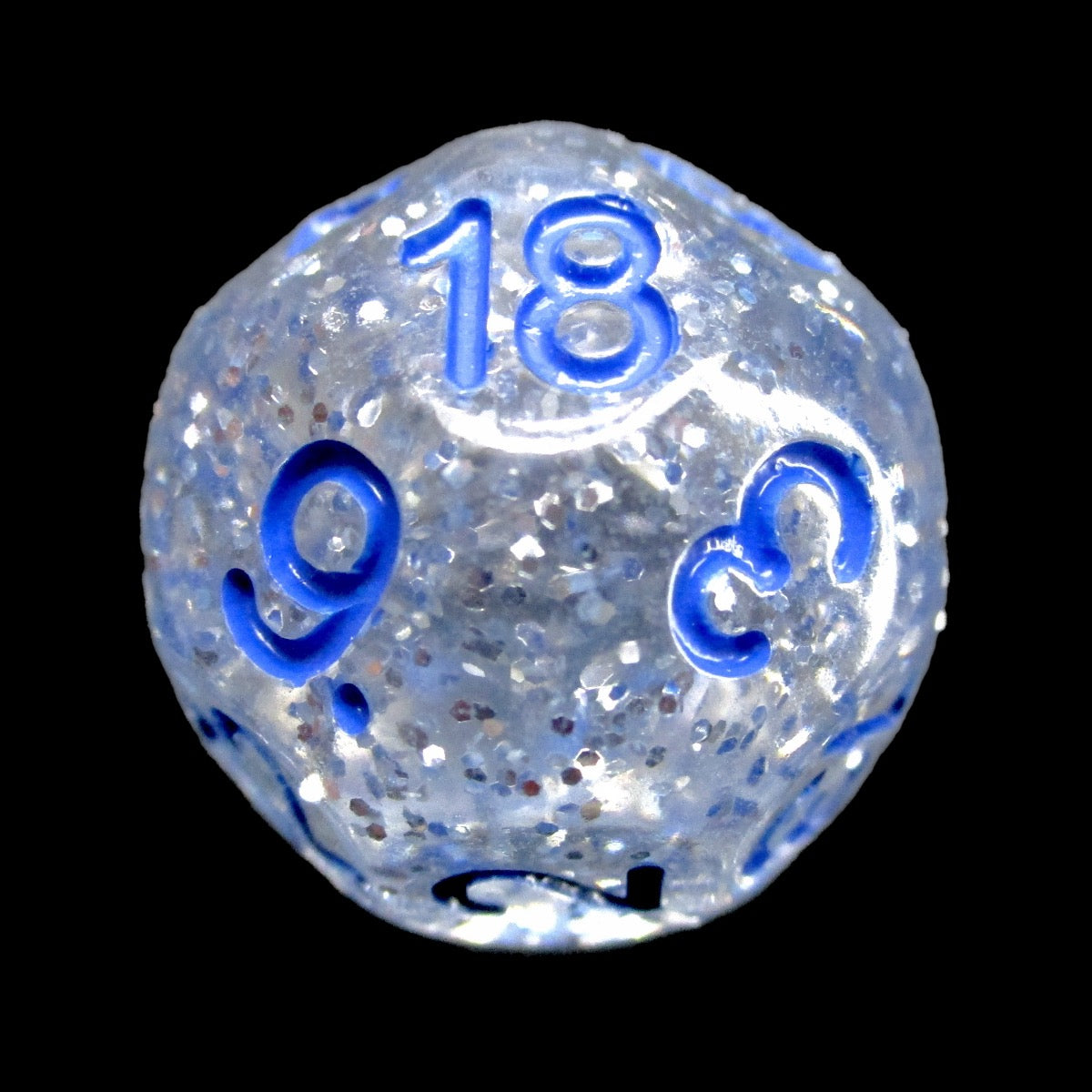 Impact Silver Glitter & Blue D18 Dice - Discontinued