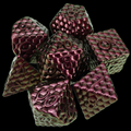 TDSO Metal Dragon Scale Pink Iridescent 7 Dice Polyset