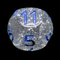 Impact Silver Glitter &amp; Blue D11 Dice - Discontinued