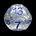 Impact Silver Glitter &amp; Blue D13 Dice - Discontinued