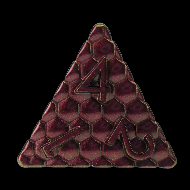 TDSO Metal Dragon Scale Pink Iridescent D4 Dice