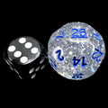 Impact Silver Glitter & Blue D26 Dice - Discontinued