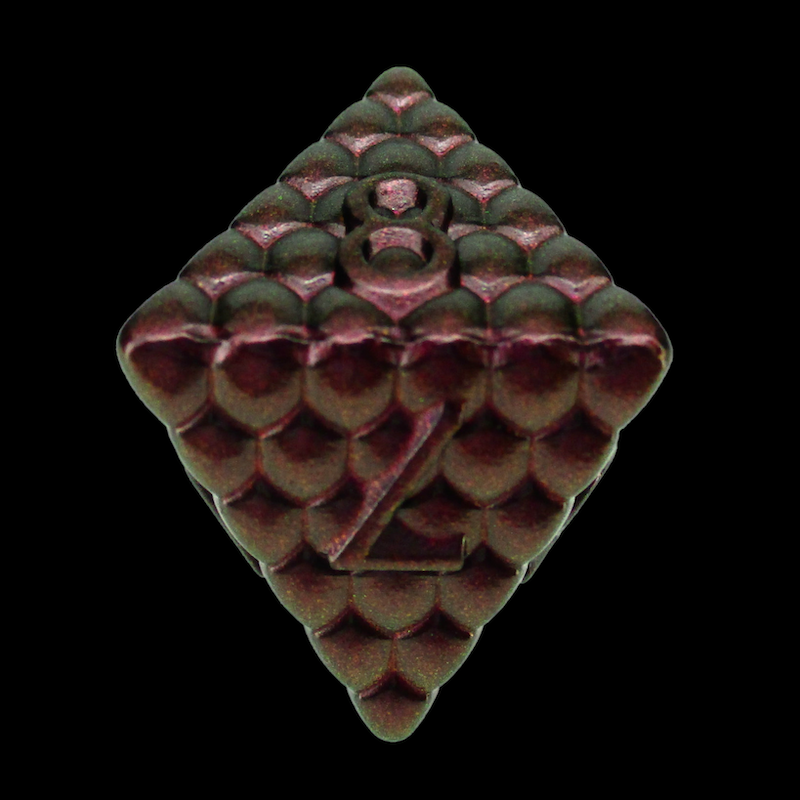 TDSO Metal Dragon Scale Pink Iridescent D8 Dice