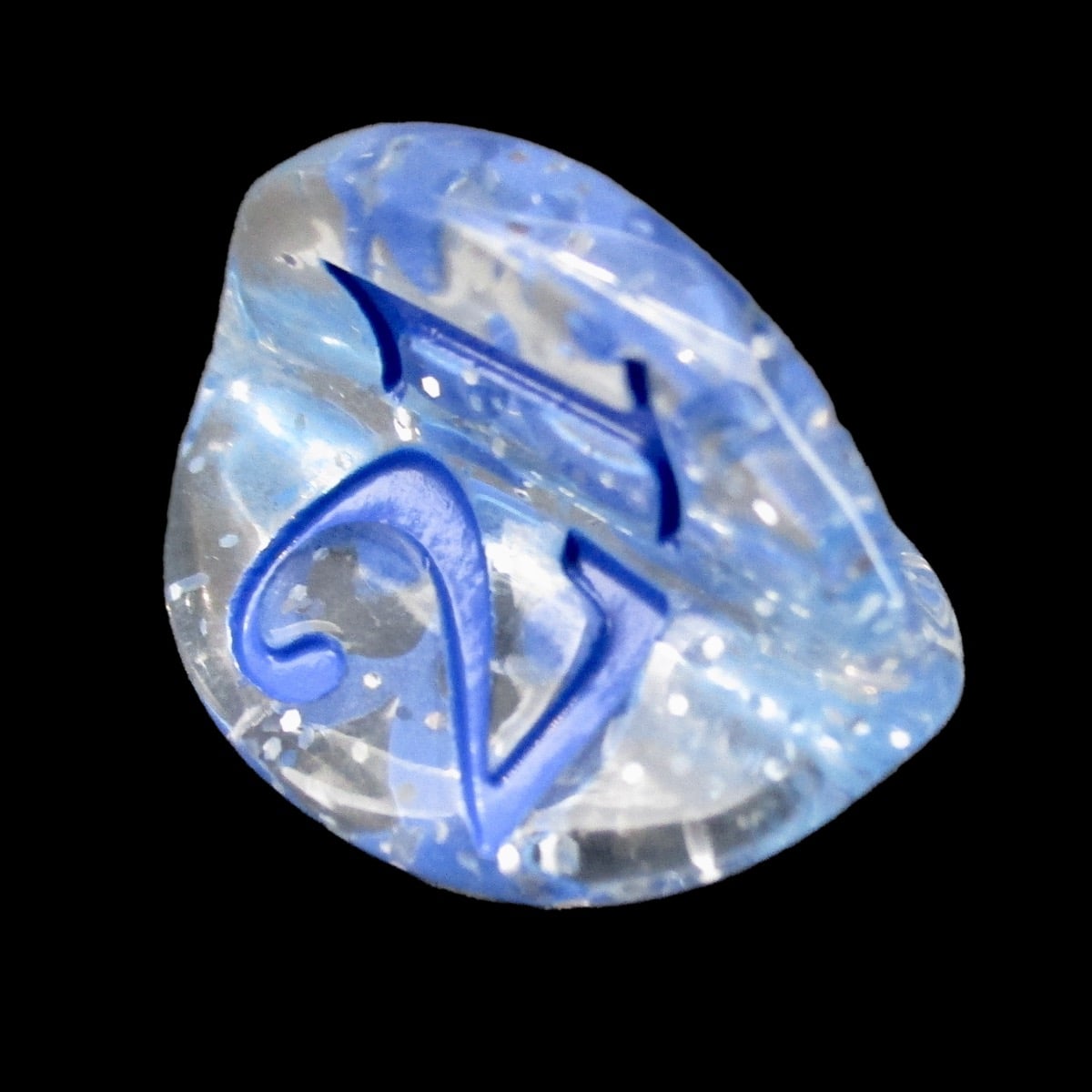 Impact Silver Glitter & Blue Apple Core D3 Dice - Discontinued