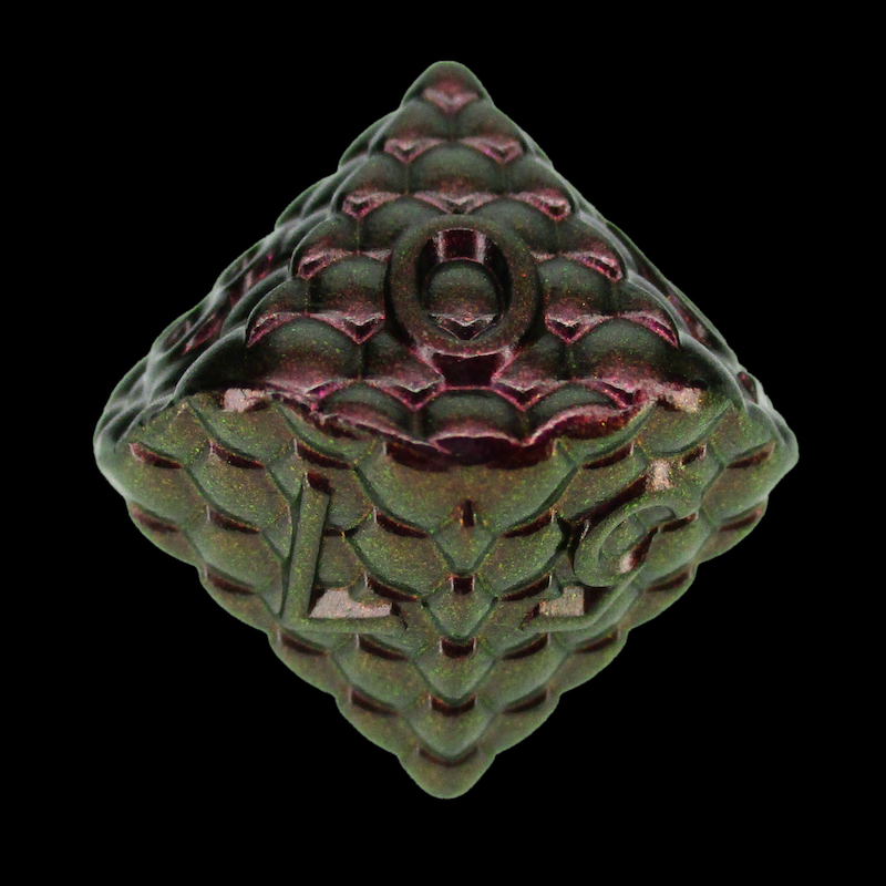 TDSO Metal Dragon Scale Pink Iridescent D10 Dice