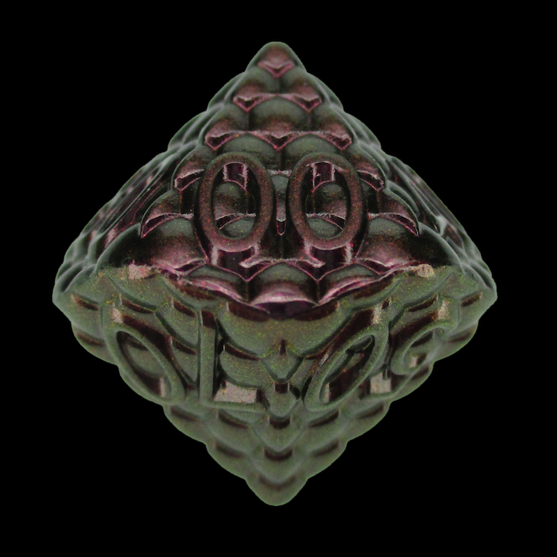 TDSO Metal Dragon Scale Pink Iridescent Percentile Dice