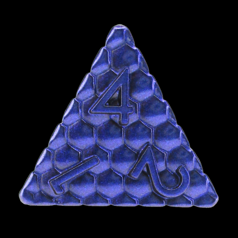 TDSO Metal Dragon Scale Purple & Blue D4 Dice
