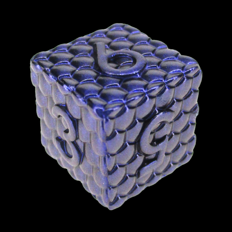 TDSO Metal Dragon Scale Purple & Blue D6 Dice
