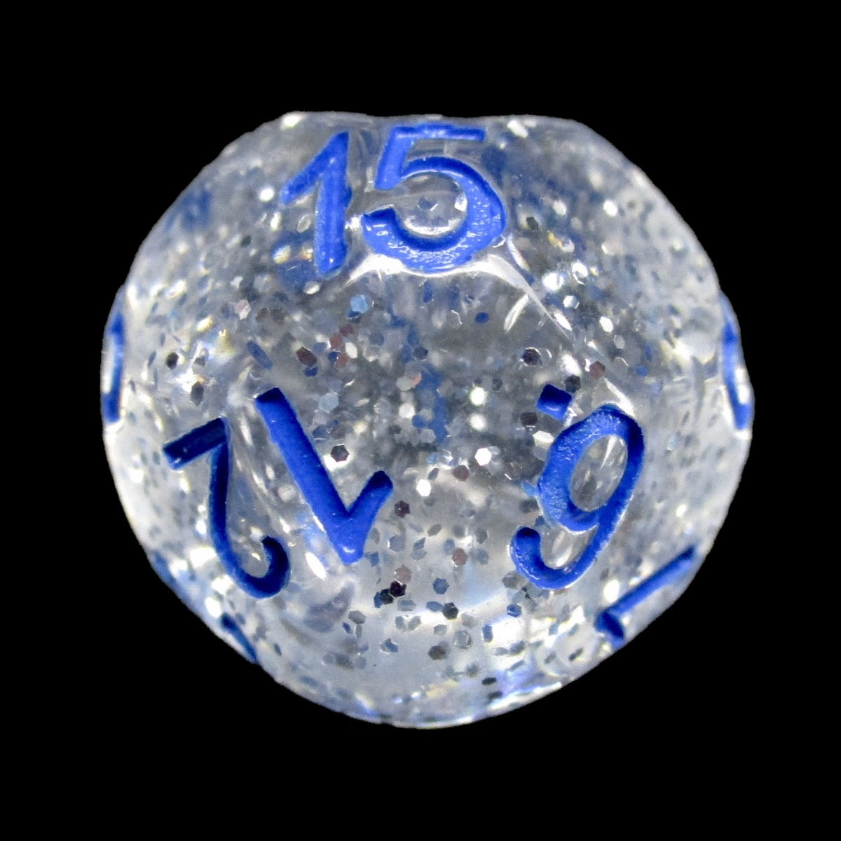 Impact Silver Glitter & Blue D15 Dice - Discontinued