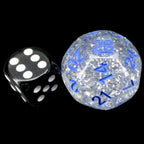 Impact Silver Glitter &amp; Blue D28 Dice - Discontinued