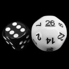 Impact Opaque White & Black D26 Dice - Discontinued
